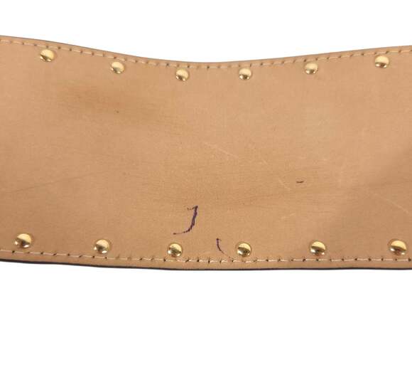 Balmain Statement Logo Lion Head Stud Leather Belt US XS FR 34 Womens Black Gold main image 9